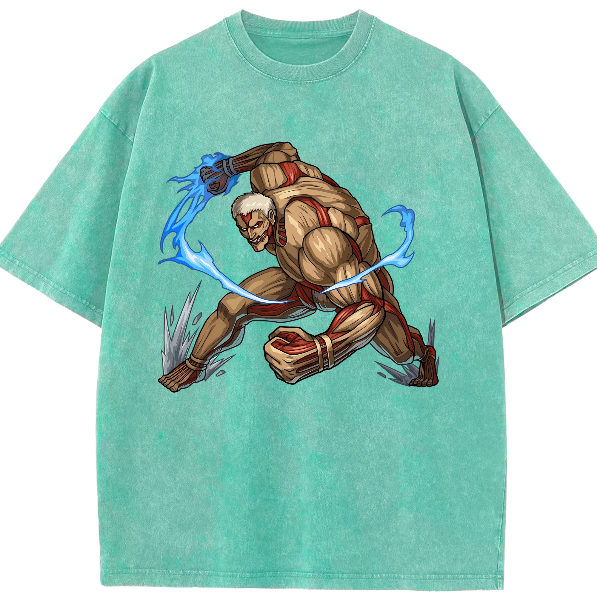 （画像用） 進撃の巨人 Attack on Titan 綿100% ヴィンテージ風 半袖Tシャツ（フロントプリント）